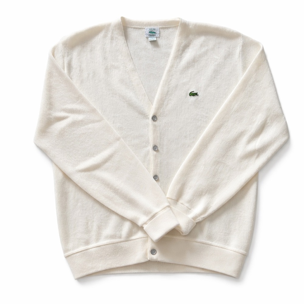 Lacoste Men's Cream Cardigan Sweater